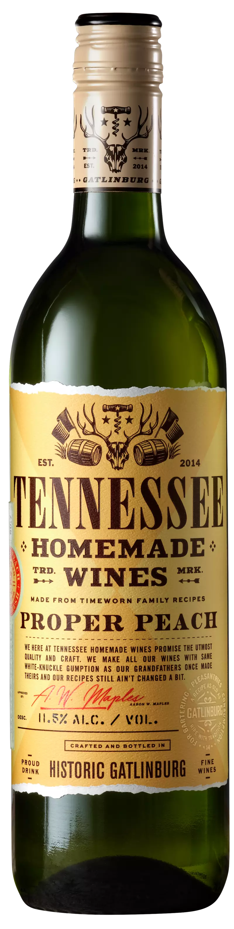 Tennessee Homemade Wines Proper Peach bottle