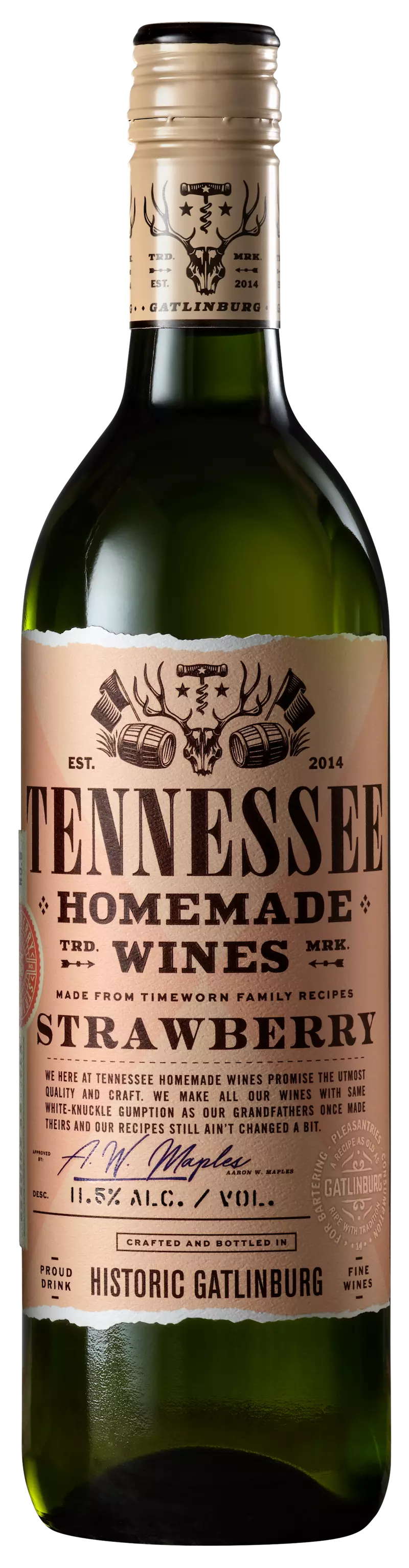 Tennessee Homemade Wines Strawberry bottle
