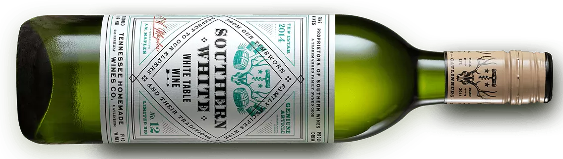 Southern White wine by Tennessee Homemade Wines in Gatlinburg, Tennessee.