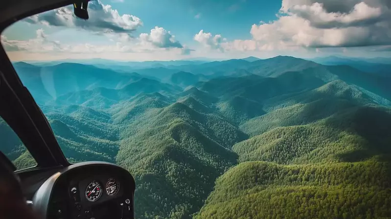 Helicopter tour over the Smoky Mountains