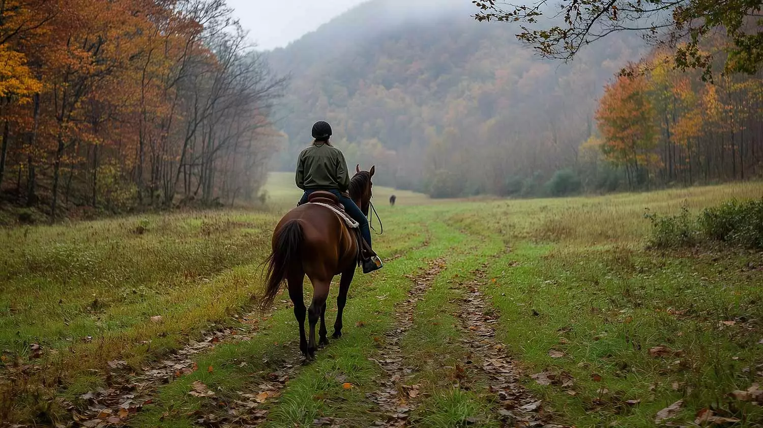 Riding a horse in the Smoky Mountains of East Tennessee.