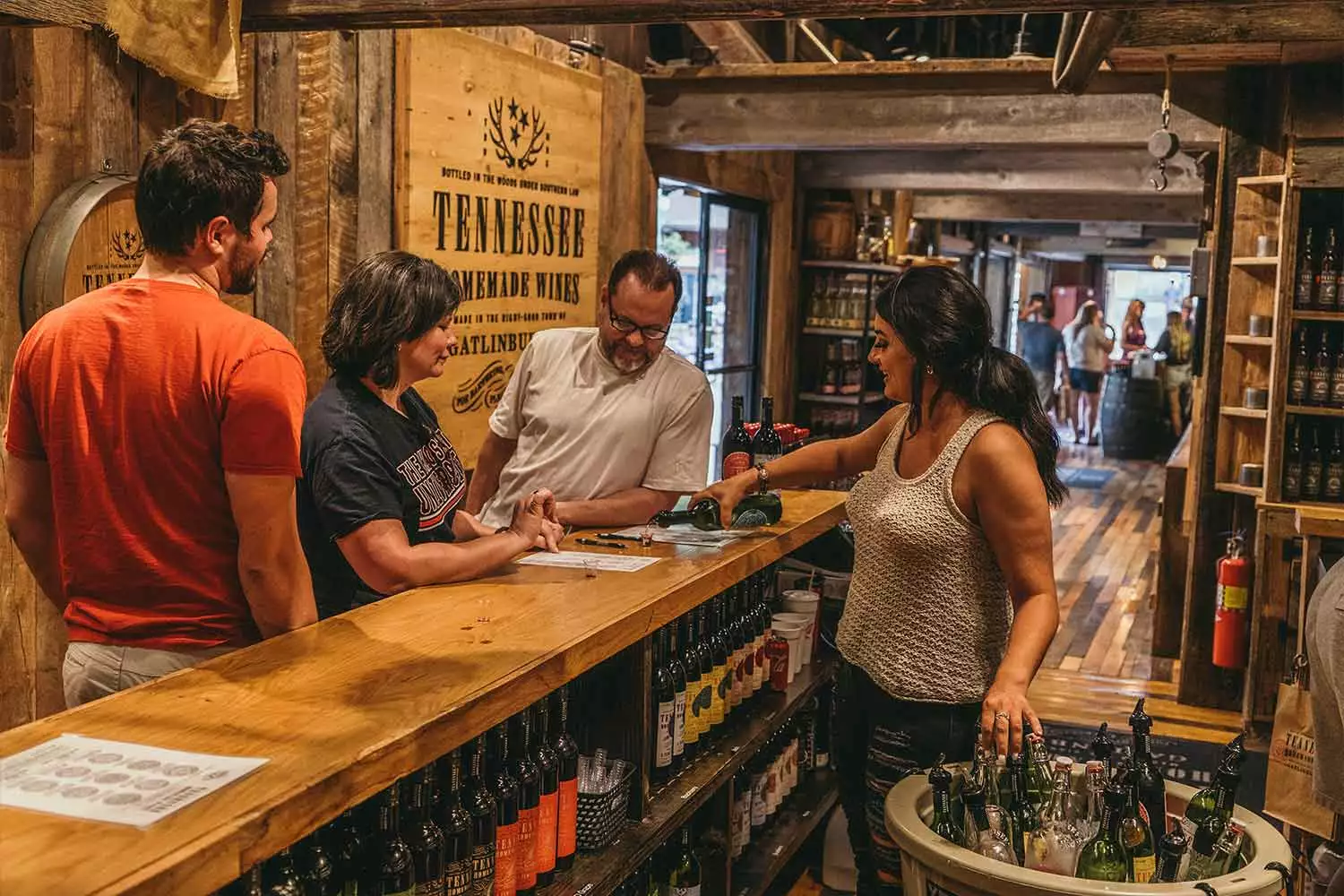 Folks in side Tennessee Homemade Wines in Gatlinburg, Tennessee.