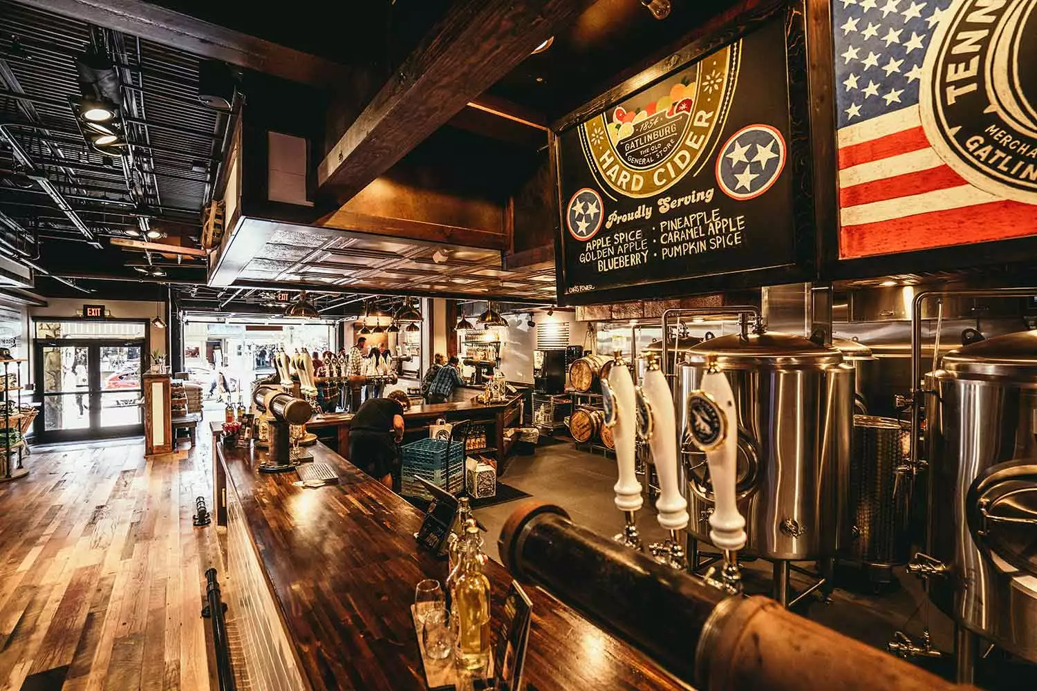 A view inside Tennessee Cider Company in downtown Gatlinburg, Tennessee.