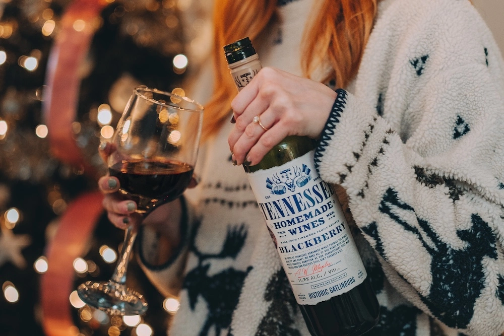 wine at christmas