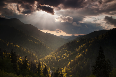 smoky mountain sunset at mortons overlook