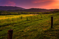 smoky mountain sunset at cades cove