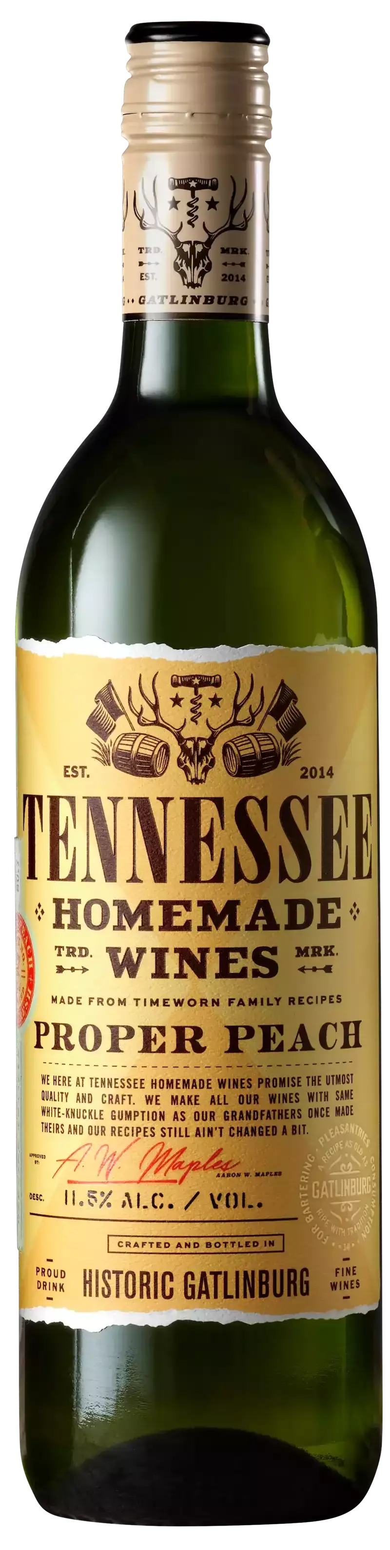 Tennessee Homemade Wines Proper Peach bottle