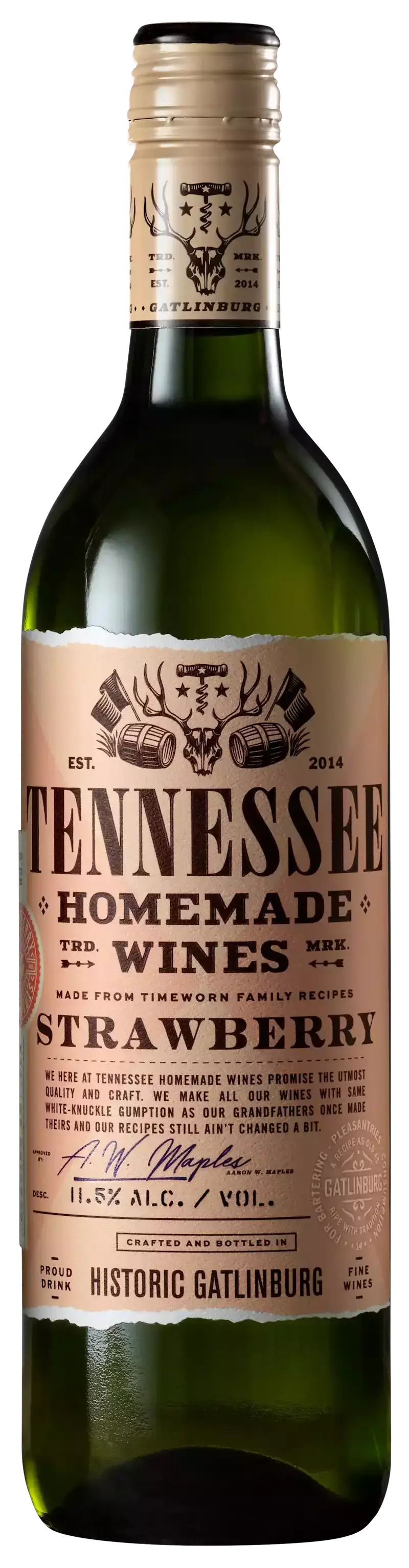 Tennessee Homemade Wines Strawberry bottle