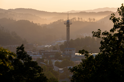 downtown gatlinburg at sunrise